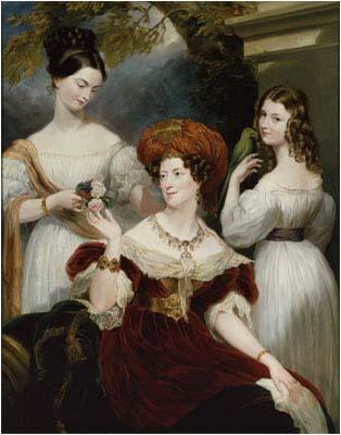George Hayter Lady Stuart de Rothesay and her daughters, painted in oils